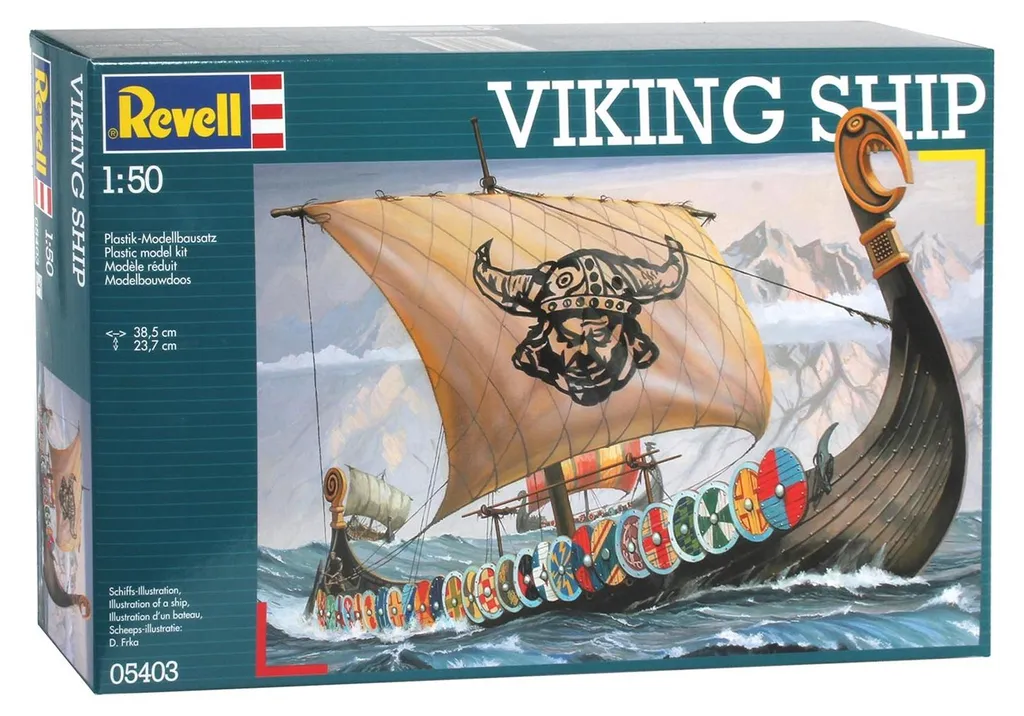 Navire Viking Revell avec Coque Gravée et Voile Détaillée - Kit Complet