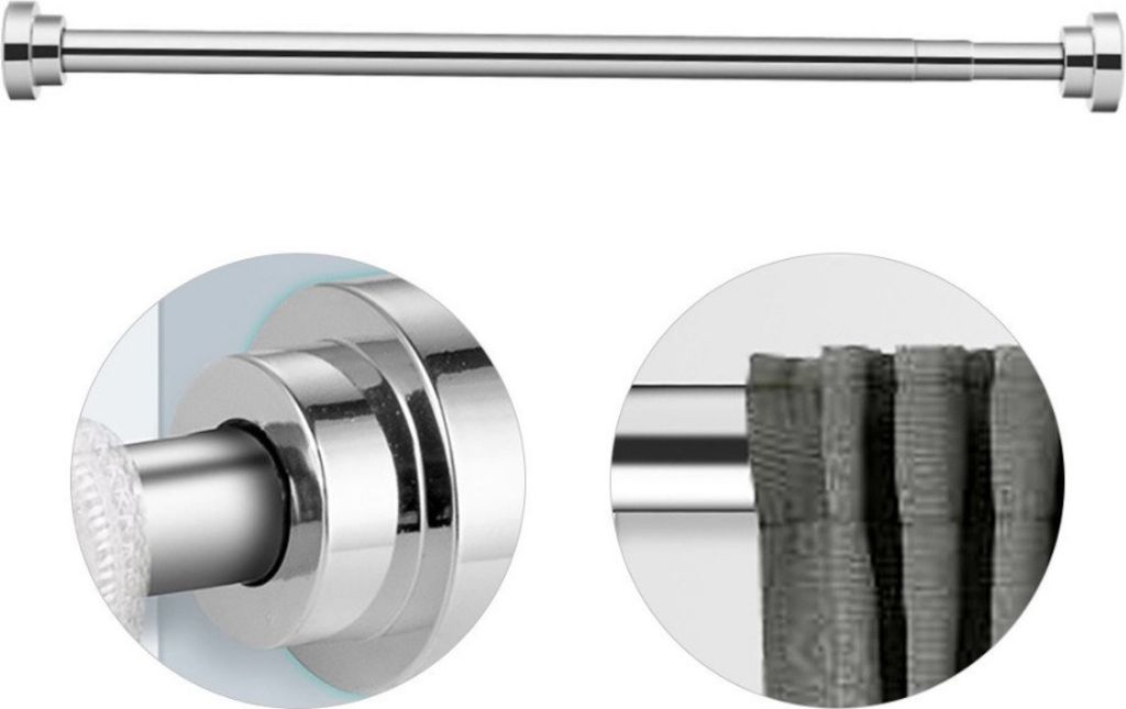 50 cm Duschvorhangstange ohne Bohren verstellbar von 55 cm bis 85 cm, ausziehbare Teleskopstange für Dusche & Badewanne, Vorhangstange aus Edelsta...