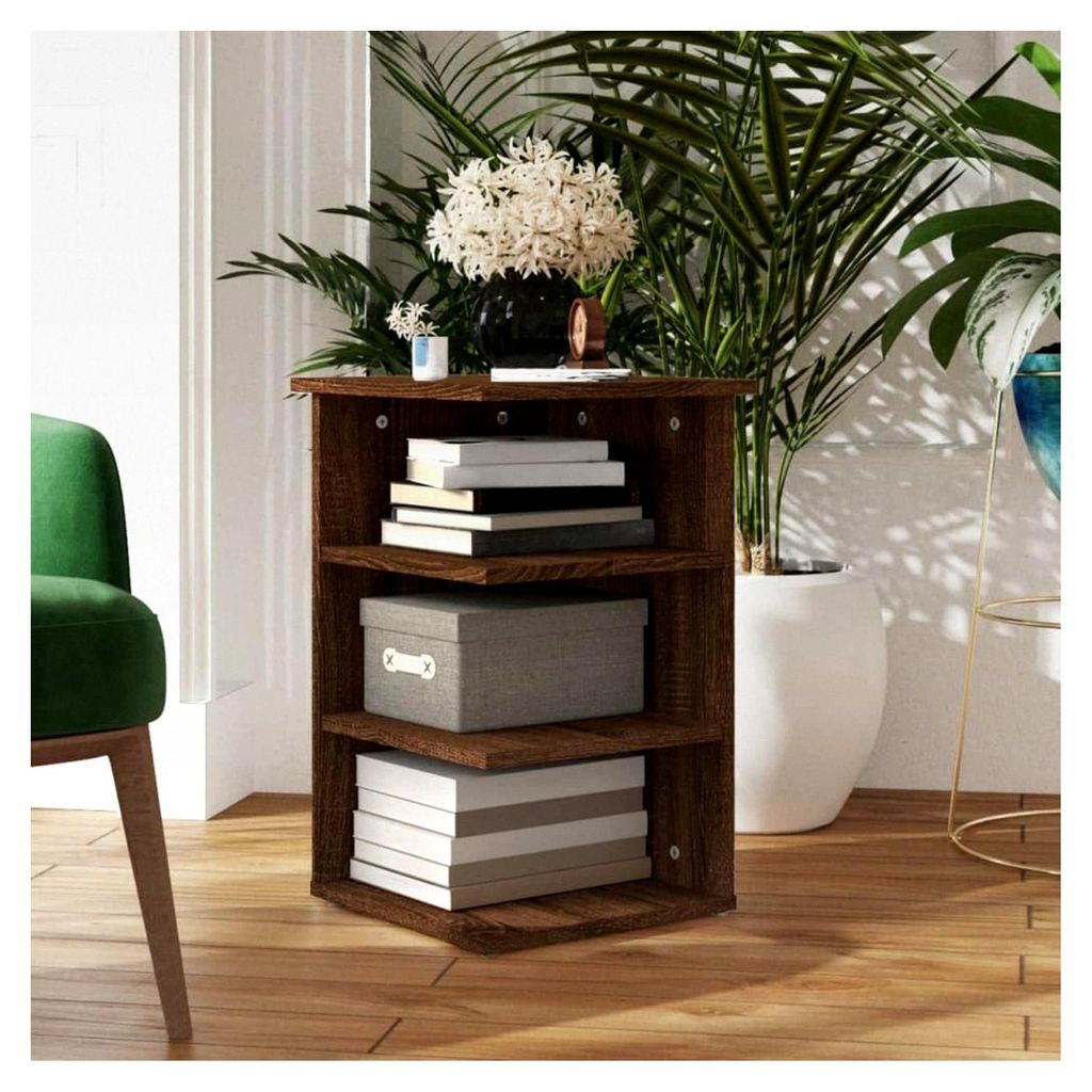 Beistellschrank aus brauner Eiche, 35 x 35 x 55 cm, Holzwerkstoff, Schränke, Aufbewahrung, Buffets und Sideboards