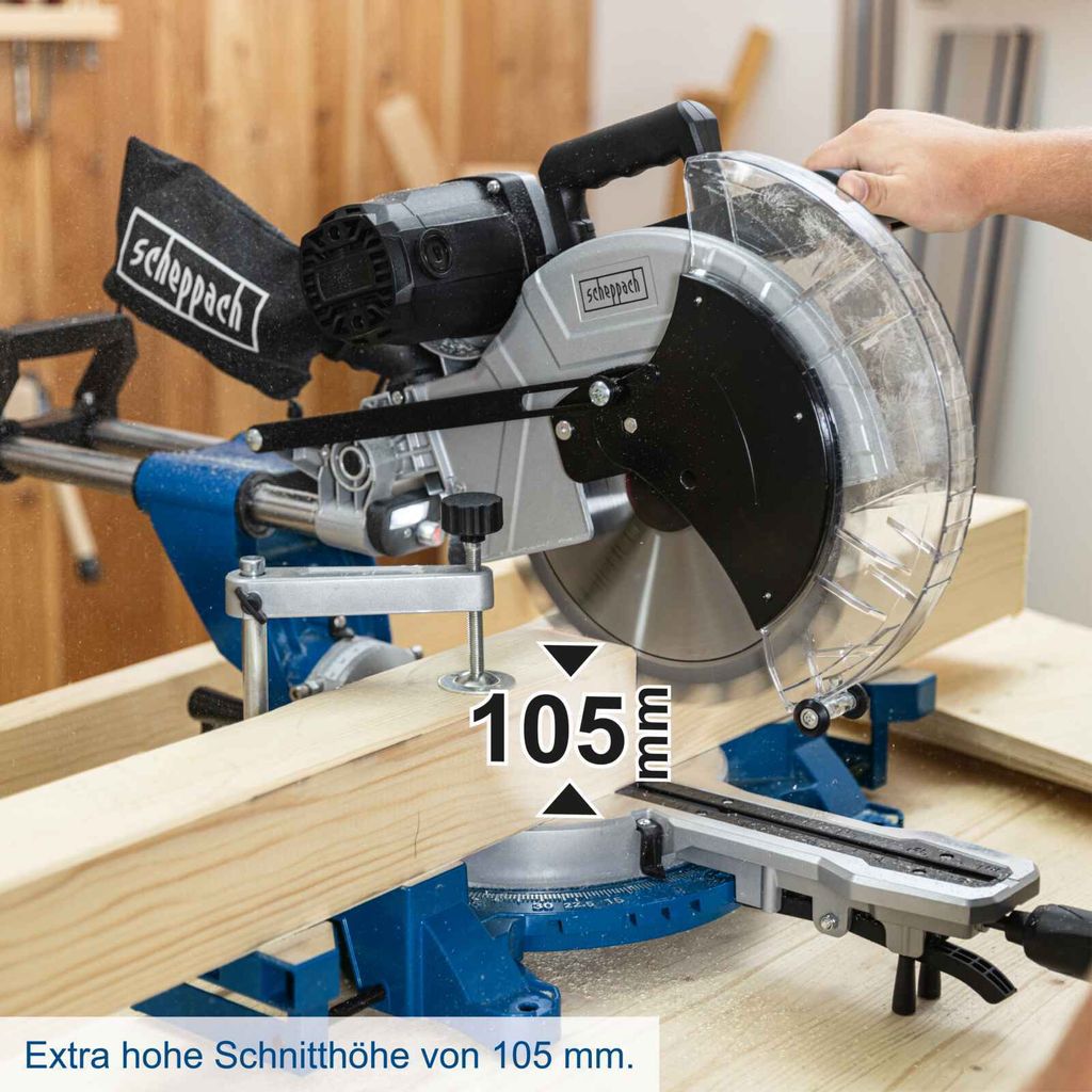 Scheppach Kappsäge HM140L Kapp-Zugsäge Gehrungssäge mit Produktbild 6