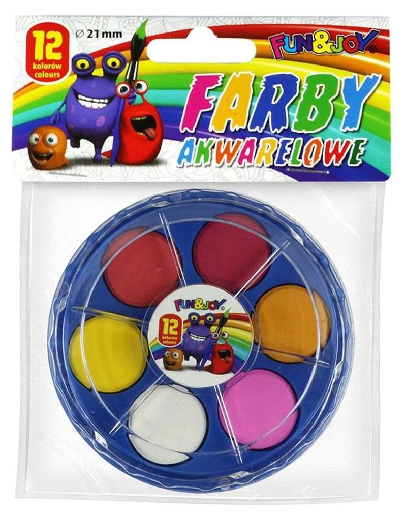 Colori ad acquerello 12 colori 21 mm Fun&Joy 337849 Immagine del prodotto 