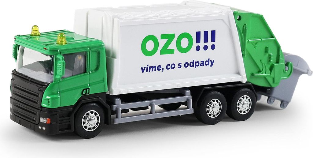 RAPPA OZO!!! Müllwagen 15 cm mit Klapptür, öffnendem Mülleimer und Rückwärtsfunktion