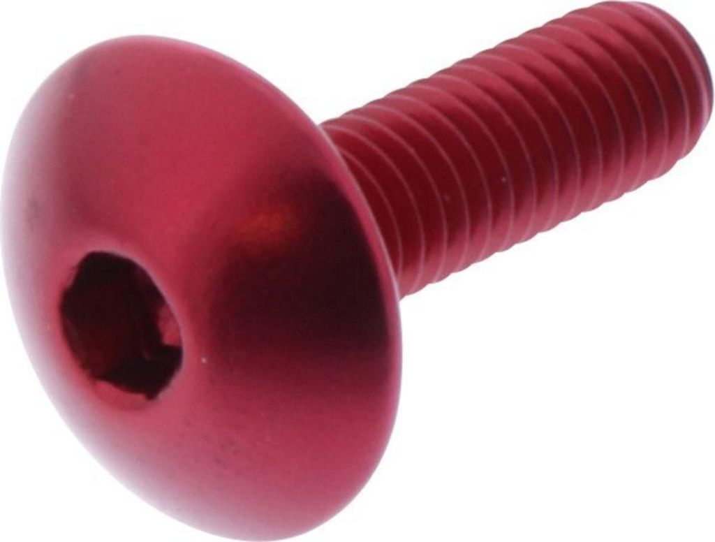 Linsenschraube JMP Bolt M6x1,00mm 20mm Aluminium rot