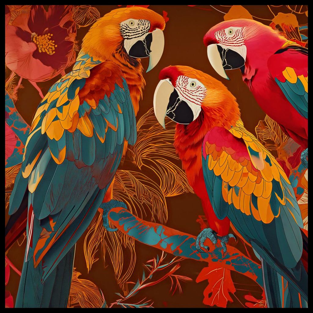 Plakat 90x90cm Bunte Aras