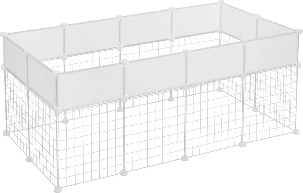 Enclos pour petits animaux blanc réglable XXL pour lapins et chatons