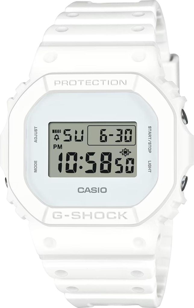 CASIO G-Shock Herrenuhr weiß monochrom DW-5600WW-7ER