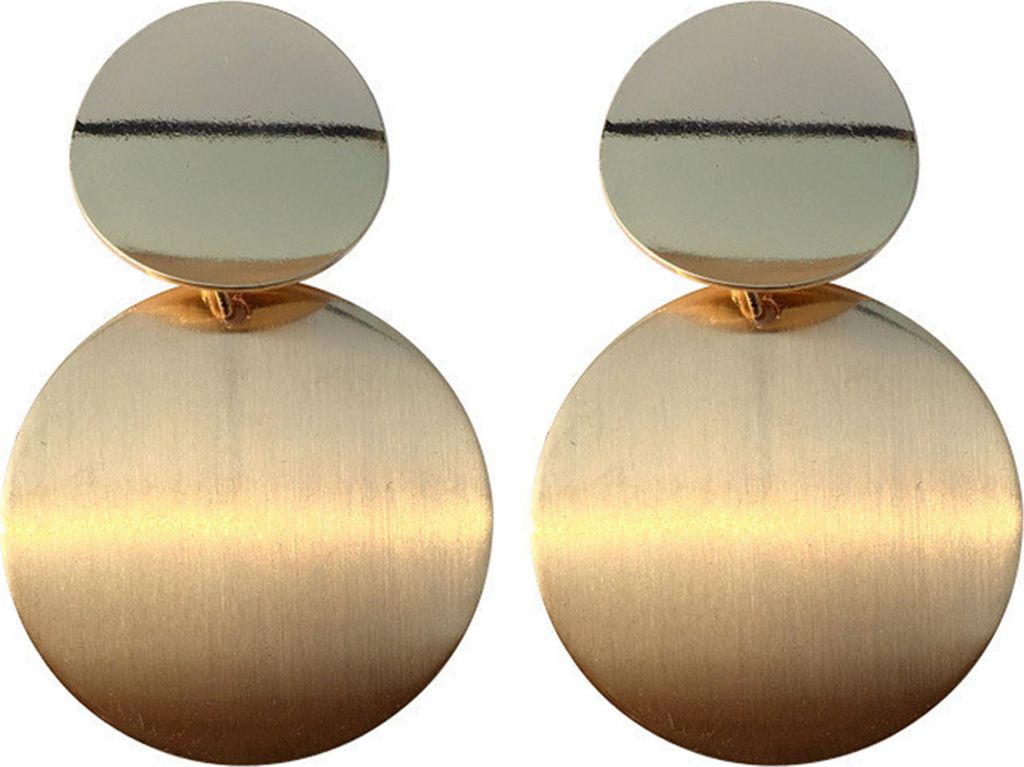 1 Paar geometrische Ohrstecker, glänzendes Metall, klein, groß, rund, zierlich, minimalistisch, hypoallergen, für Damen und Mädchen, Modeschmuc...