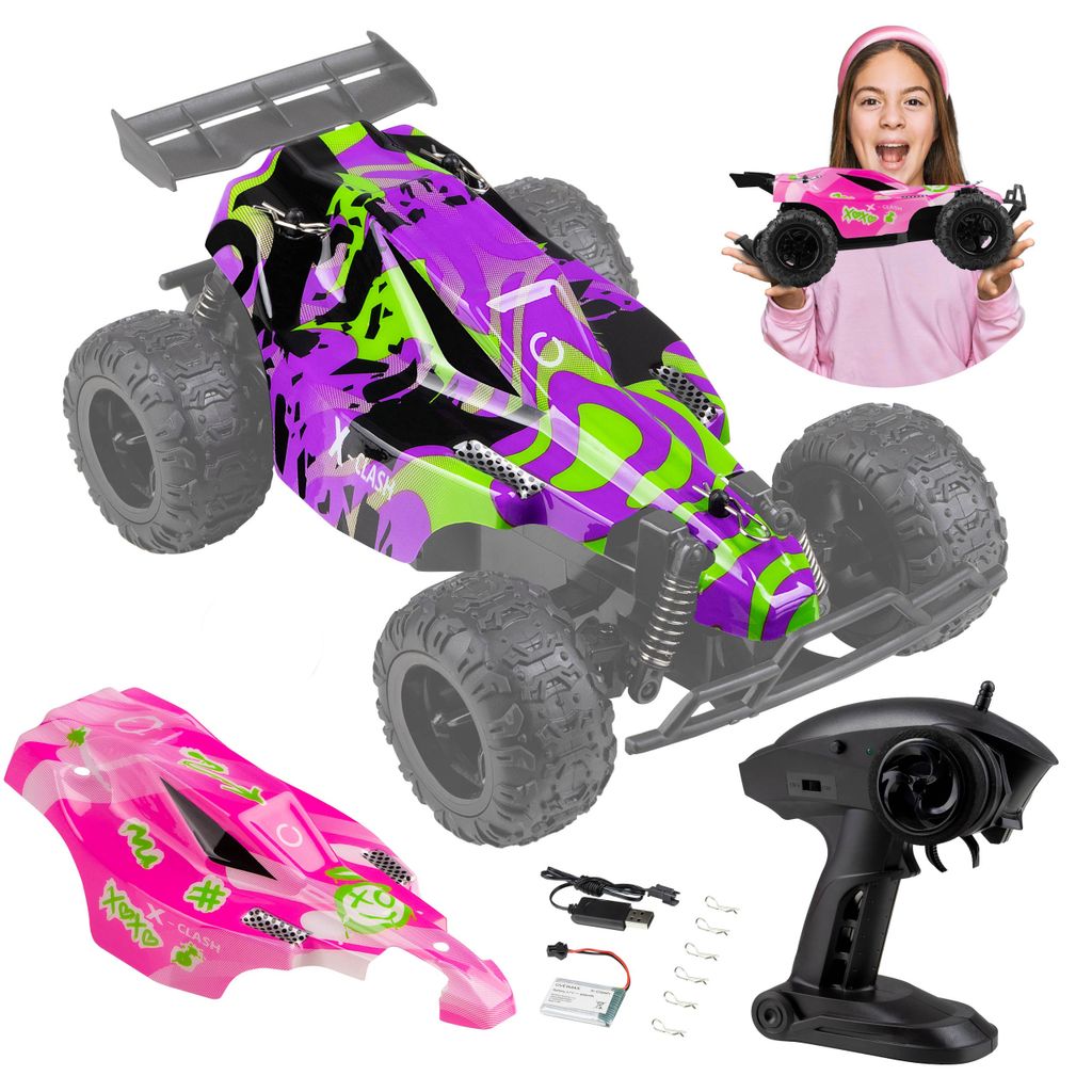 Overmax Ferngesteuertes Auto X-Clash 20 km/h, 2 Akkus, 100m Reichweite (2 Bodykits)