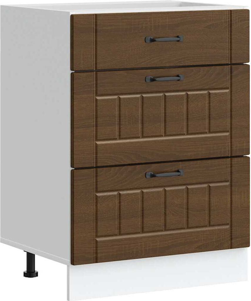 vidaXL Küchen-Unterschrank Lucca Braun Eichen-Optik Holzwerkstoff