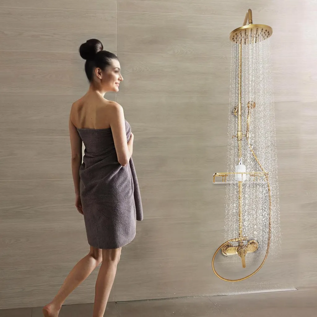 Ensemble douche bronze réglable : finit les problèmes de taille et pose - 5