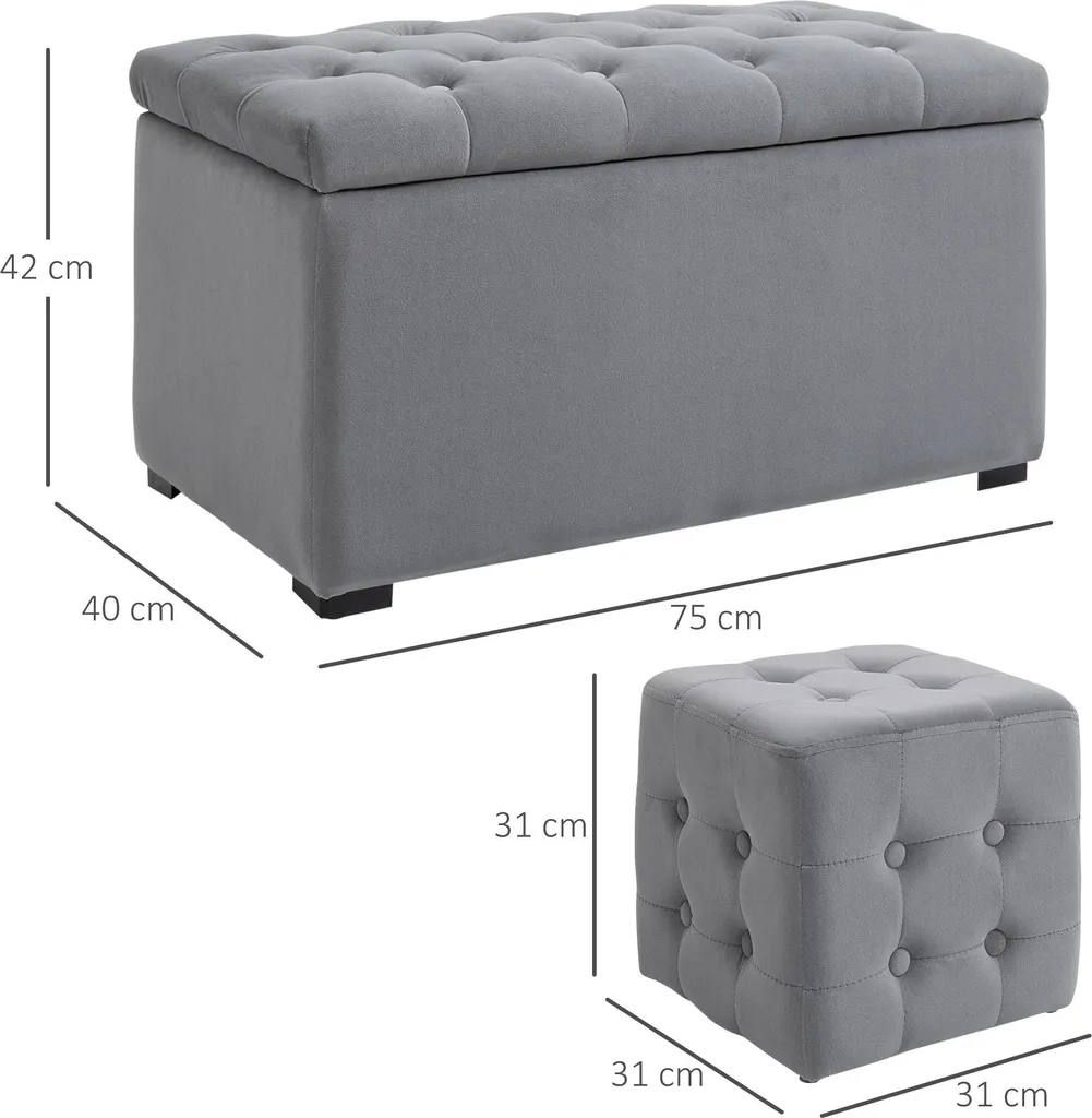 Banc d'Entrée Fortuna Lai : Coffre de Rangement avec Tabourets Intégrés - 3