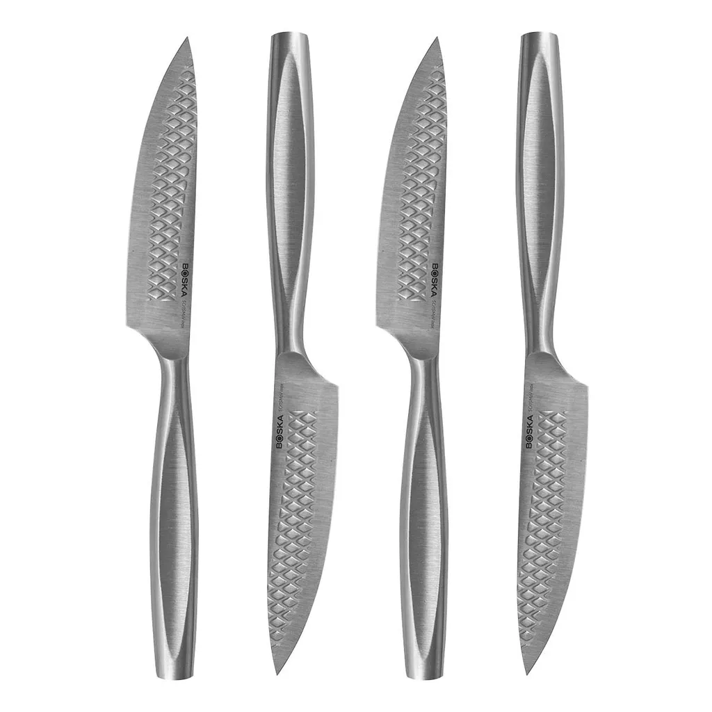 Set 4 Coltelli Carne Boska Monaco+ 307131 Argento Acciaio Satinato