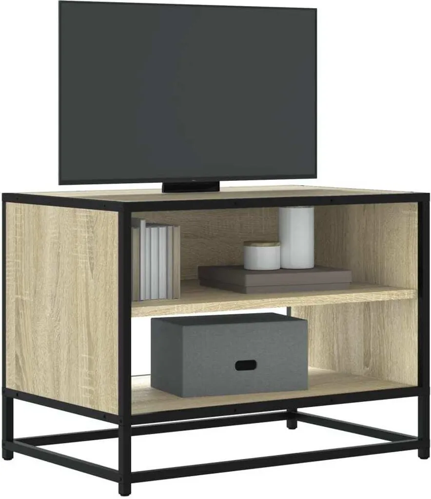 Mobile Porta TV Design Industriale Rovere Sonoma e Metallo 61 cm