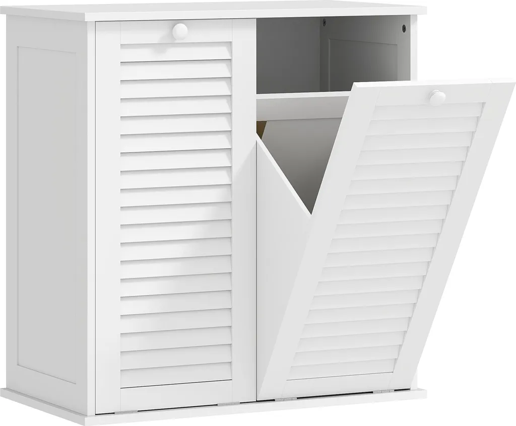 Bac à Linge Double Intégré en Meuble de Rangement Salle de Bain