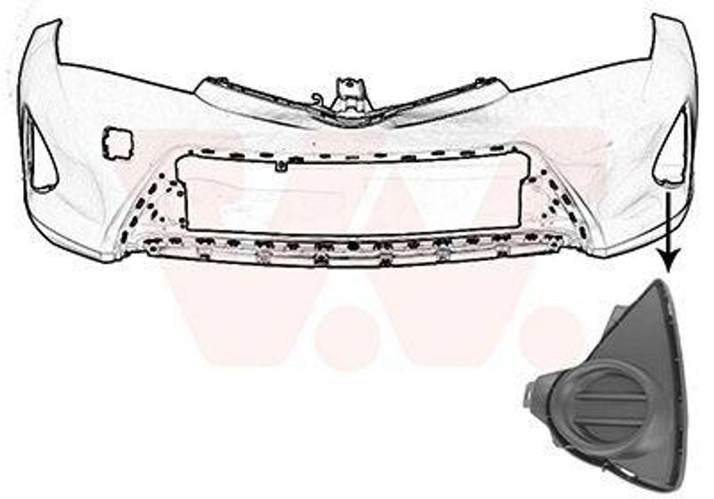 VAN WEZEL Lüftungsgitter Grill Stoßfänger für TOYOTA Auris Kombi (E18) mit Loch/Löchern für Nebellampen