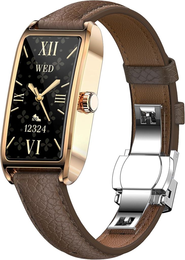 Smartwatch Damen Dünn Fitnesstracker 1.13"AMOLED Fitnessuhr Herzfrequenzmesser Schrittzähler Schlafanalyse Menstruationszyklus Pulsuhr IP68Wasser...