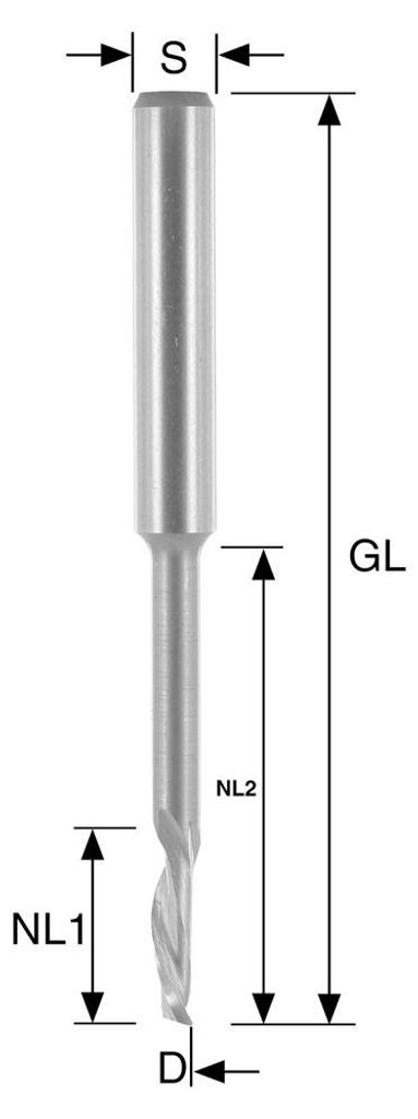 BRÜCK HS-Bohrnutenfräser HS-E Typ 144 D=8mm,NL1=14mm,NL2=68mm,GL=100mm,S=8mm | 1440814003