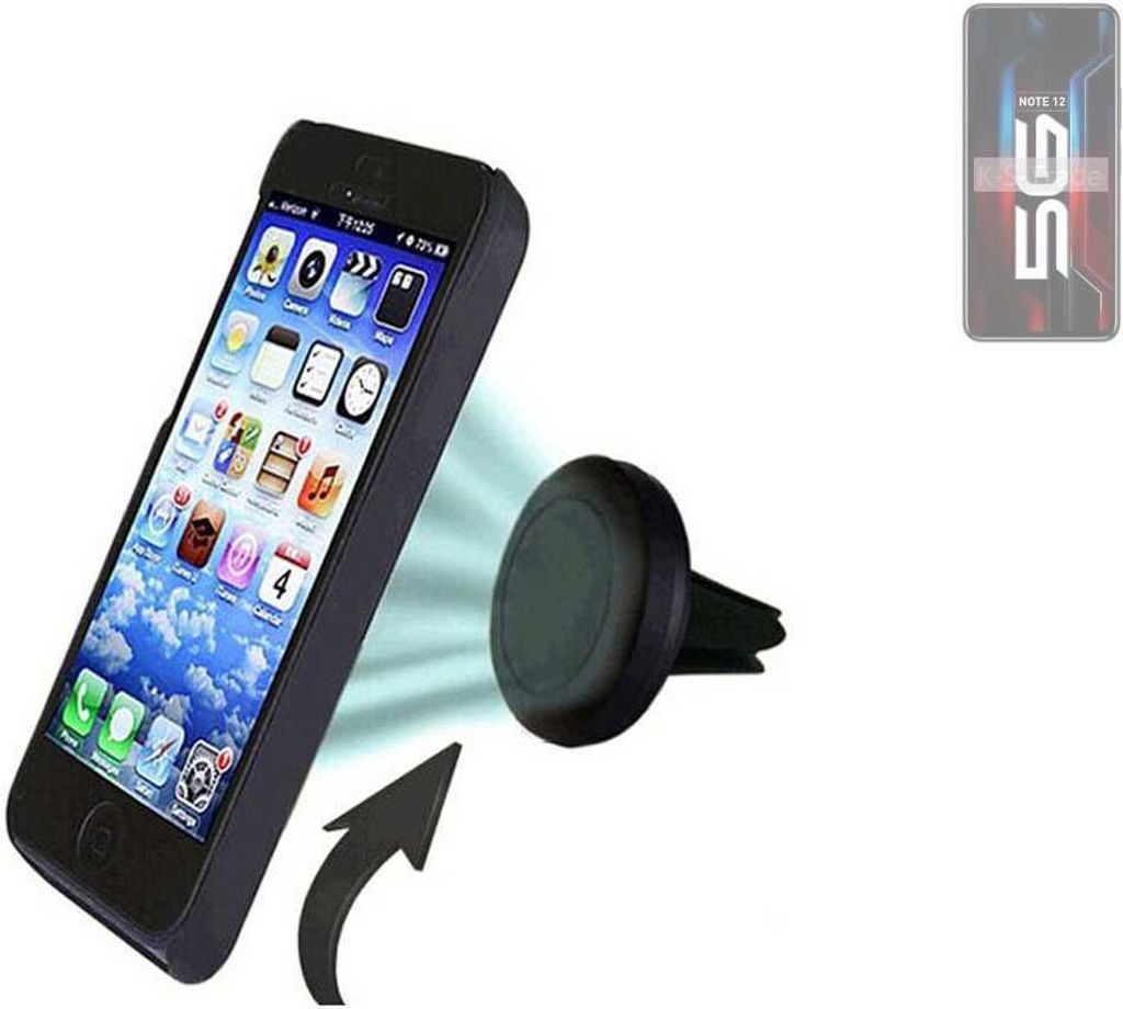 K-S-Trade Kompatibel mit Infinix Note 12 5G Auto Handy Halterung KFZ Halter Lüftungsgitterhalterung Air Vent mount Smartphone Halter