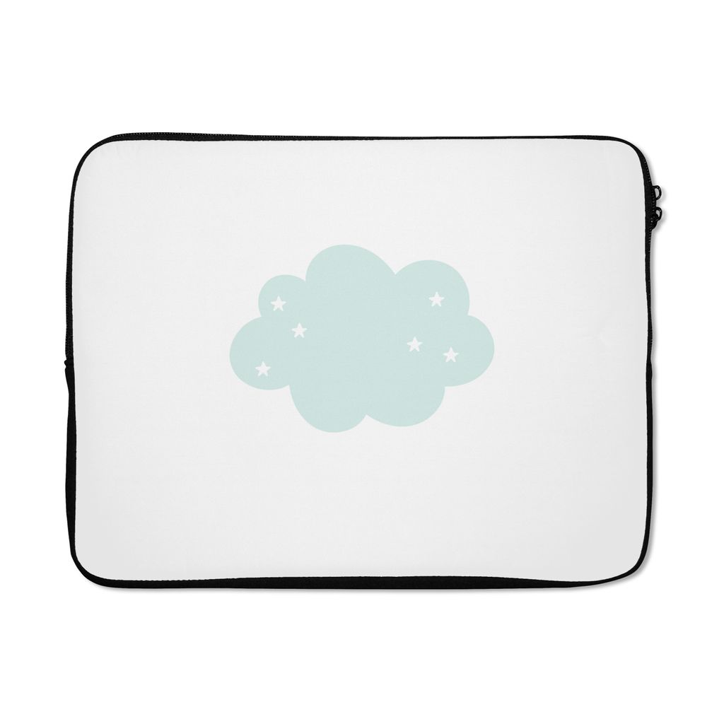 MuchoWow Laptop Hülle 17 Zoll Laptoptasche Wolke - Sterne - Pastell - Kinder - Baby - Zipper - Schutzabdeckung