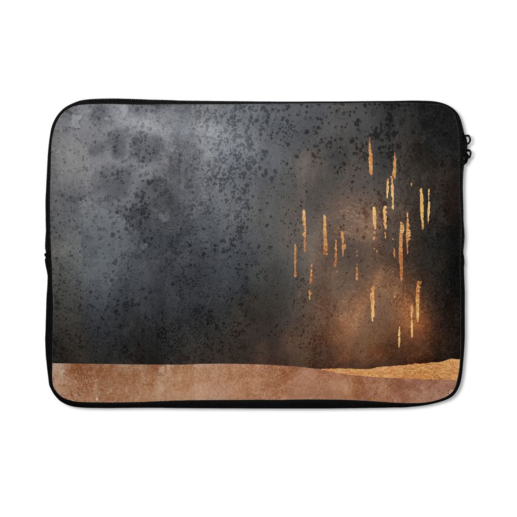 MuchoWow Laptop Hülle 14 ZollAbstrakt - Gold - Design Laptoptasche - Laptoptasche - Stoßsicher - Schutzhaube