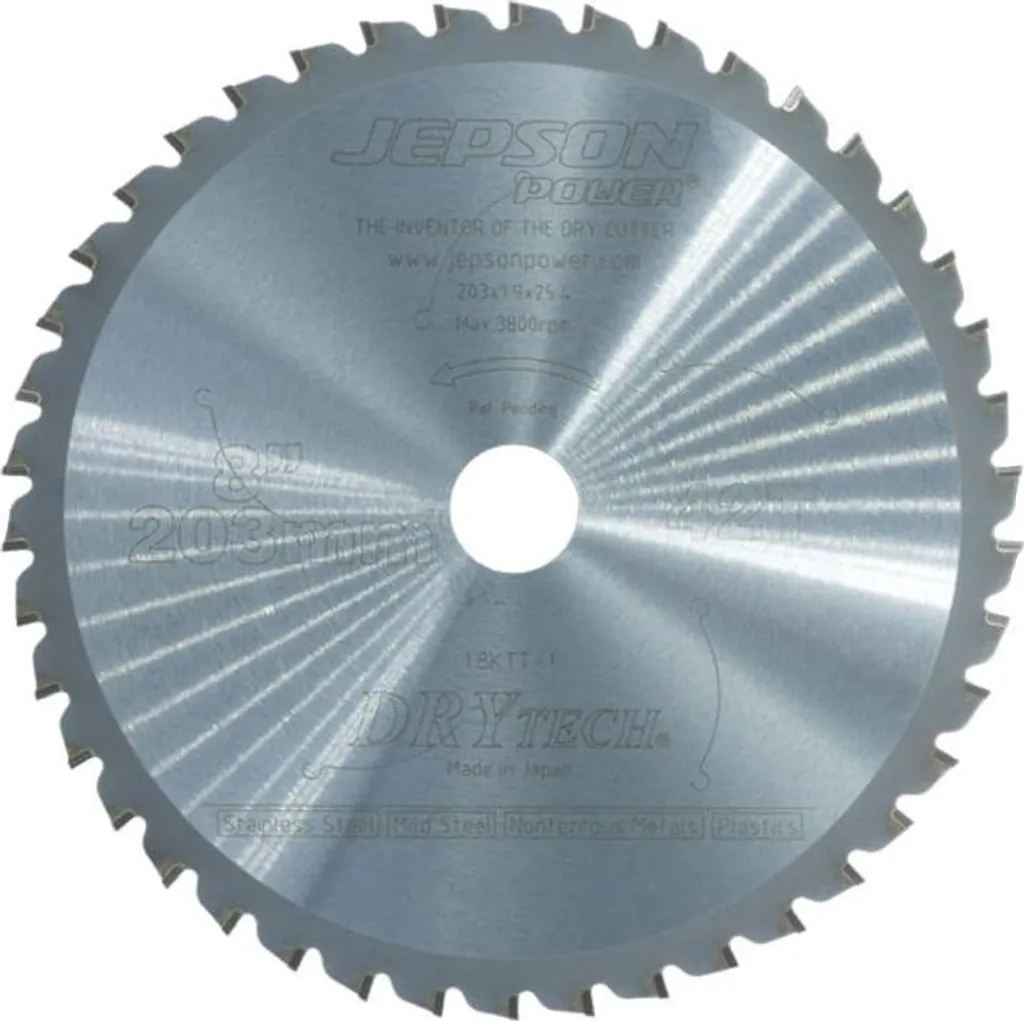 Lame de scie sans bavures pour inox 203mm 42D JEPSON - Finition nette