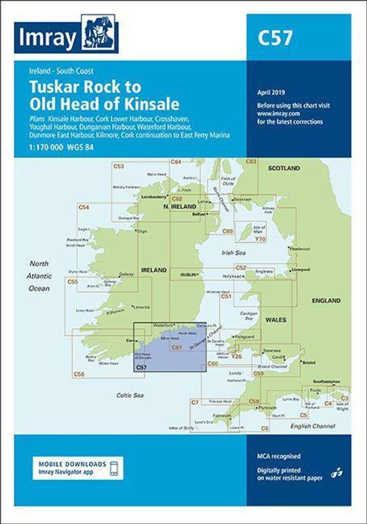 Imray C Series: C57 Tuskar Rock to Old Head of Kinsale