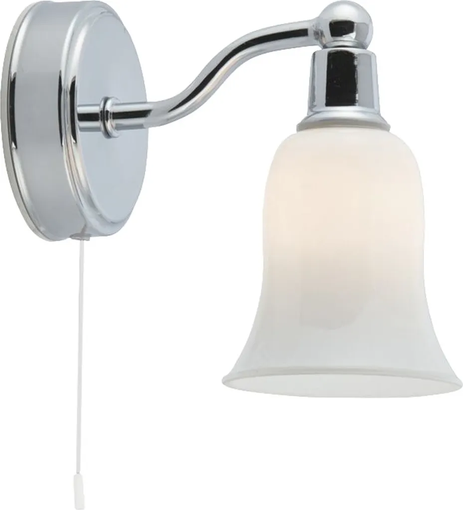 Applique salle de bain étanche IP44 Belvue chrome contre humidité noirceur