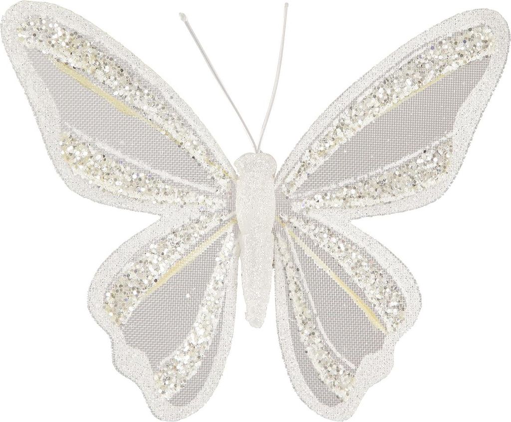 Schmetterling Deko Hochzeit Tischdeko Glitter Frühling Dekofigur, 2 Stück