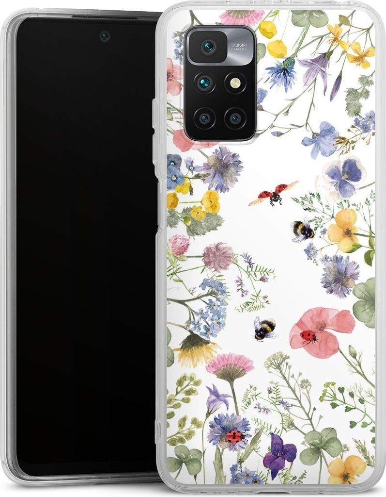 DeinDesign Handyhülle für Xiaomi Redmi 10 2022 Silikon Hülle Case Smartphone Schutzhülle Biene Blumen Muster
