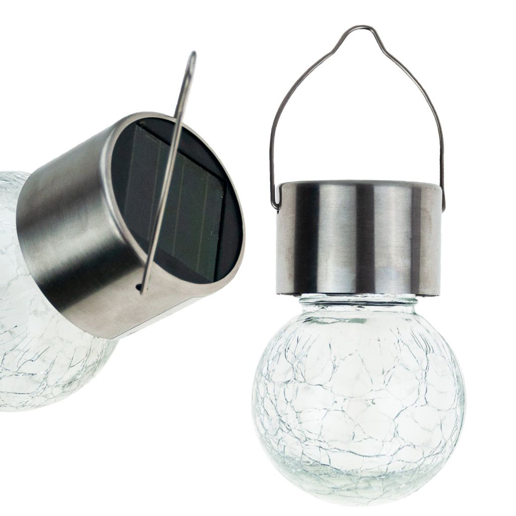 Solar Led Lampe Garten Glas Dekorative Hängeleuchte Kugel Haken Balkon