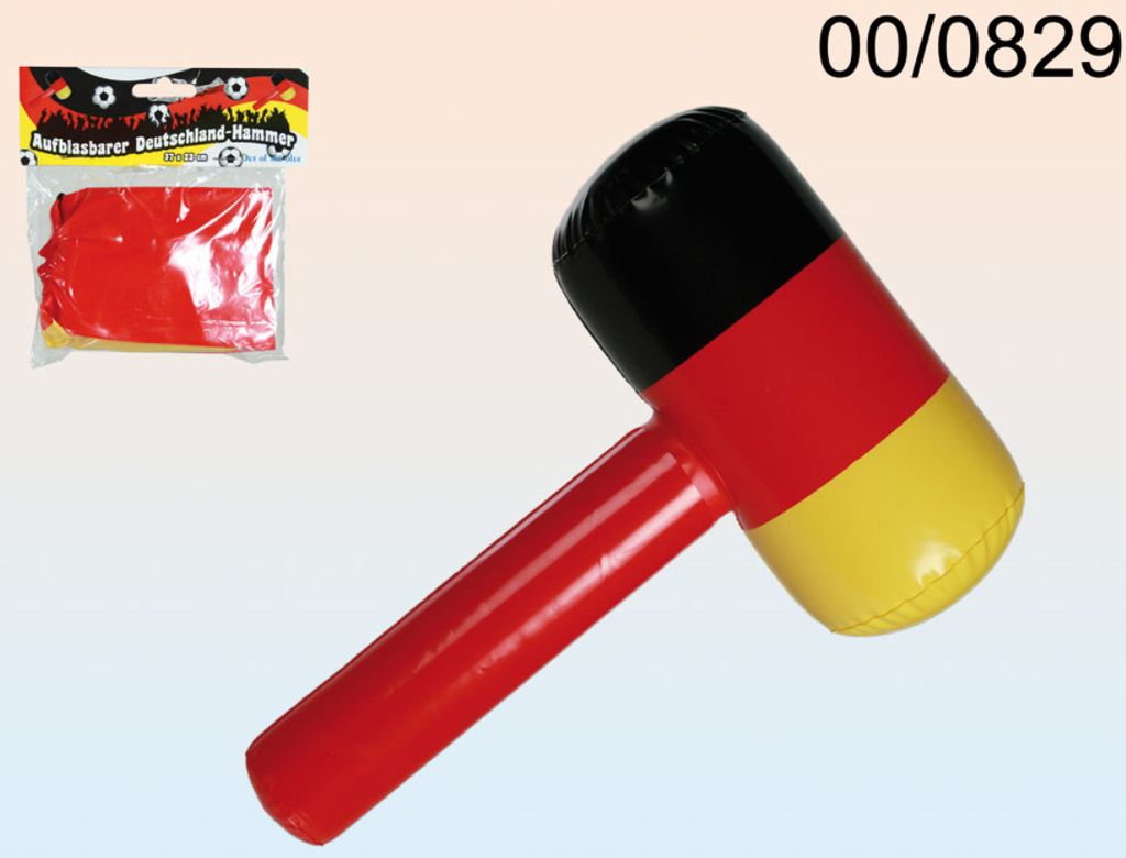 Aufblasbarer Deutschland-Hammer - Deutschlandflagge - ca. 37 x 23 cm - im Polybeutel - Art. 00/0829 - Fanartikel Deutschland zur WM oder EM