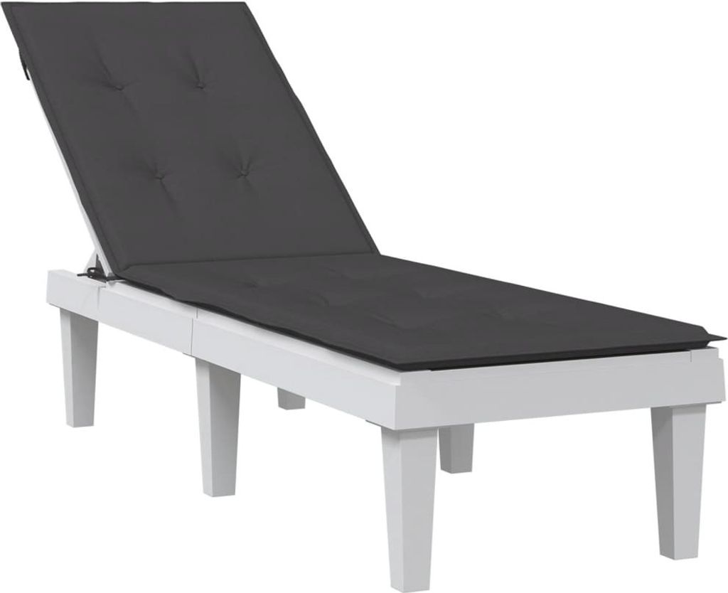 Möbel Liegestuhl-Auflage Melange Anthrazit (75+105)x50x3 cm Stoff - Sitzkissen 4002486