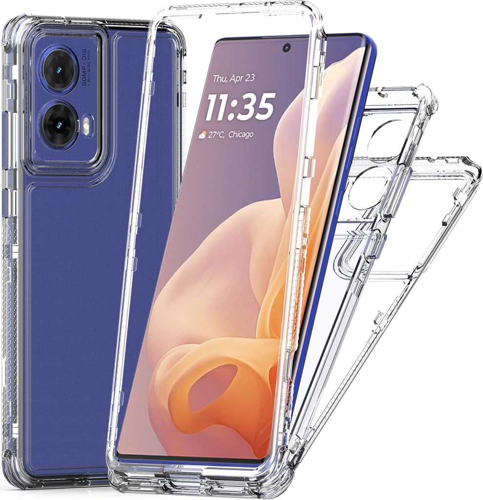 Transparente Handyhülle für Motorola Moto G85 Stoßfeste TPU und PC Hybrid Klar Hülle