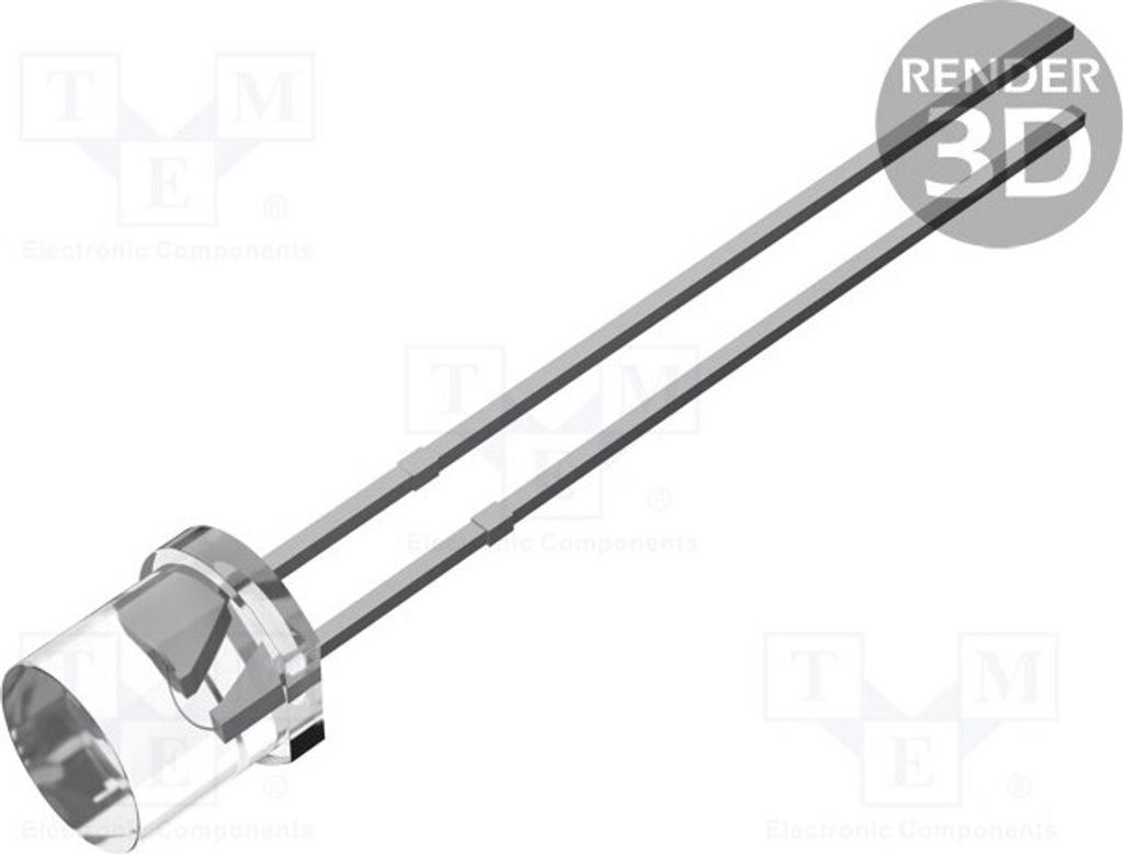 1x Fototransistor 5mm λp max: 550nm Linse: transparent 70mW PT-IC-AC-5-PE-550 Fot