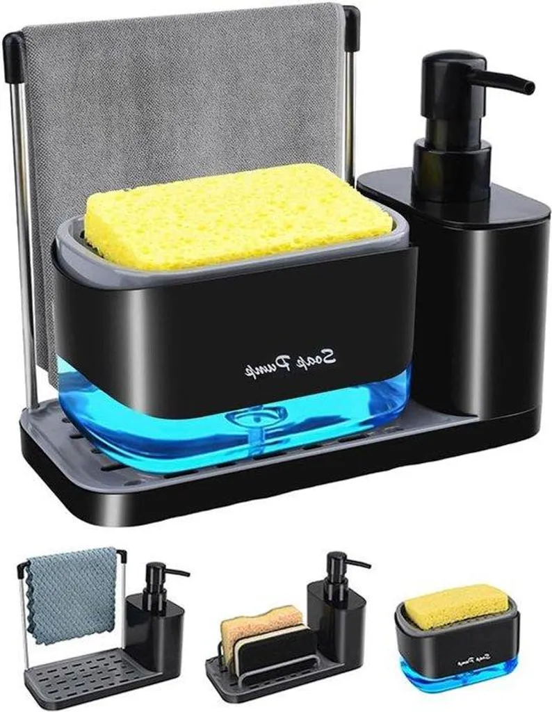 Dites adieu au désordre avec ce distributeur de savon et porte-éponge