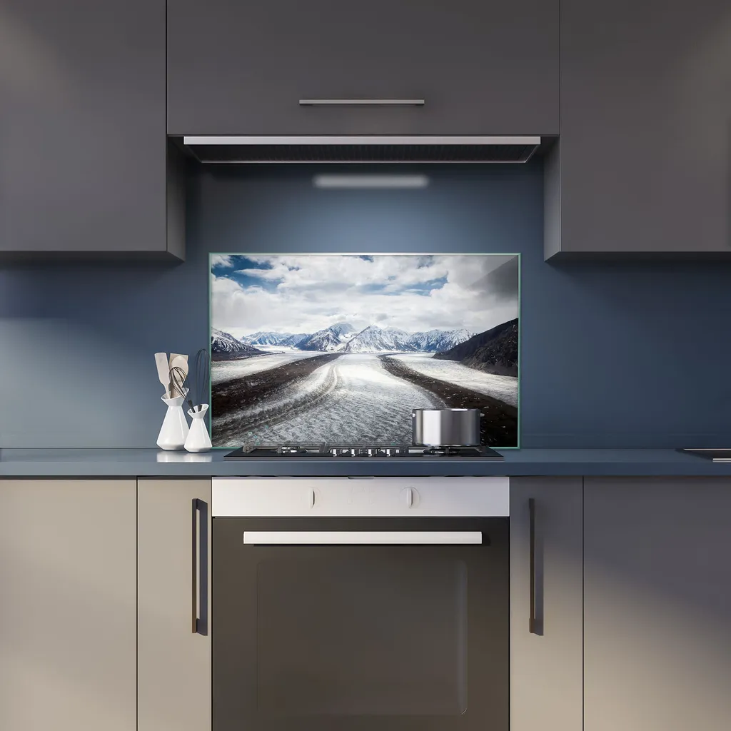 Copertura Piano Cottura In Vetroceramica 60x52 Cm, 1 Pezzo, Decorazione Astratta Bianca, 4mm, Multiuso