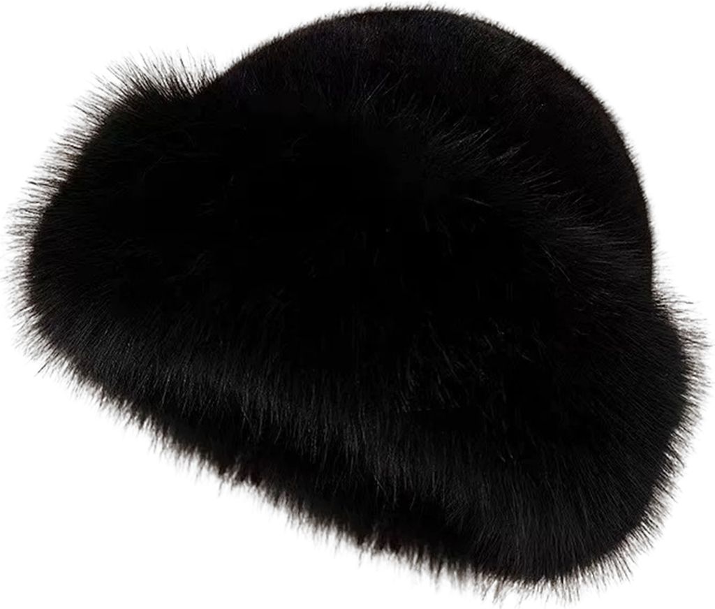 Wintermütze, einfarbig, verdickter, warmer Fischerhut mit Plüschrand, großer Kopfumfang, Kopfbedeckung für Damen, Alltagskleidung