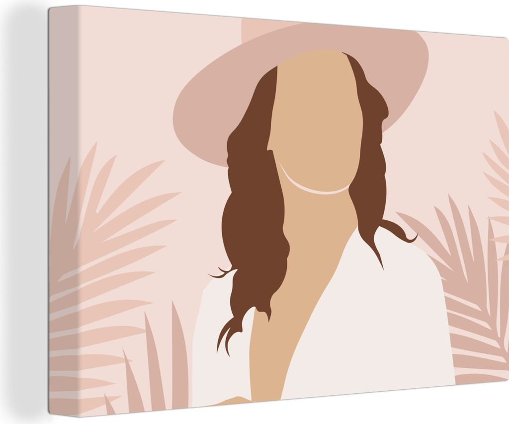 OneMillionCanvasses - Leinwandbilder - 140x90 cm, Sommer - Frau - Laub, Wandbilder Kunstdruck Wanddekoration