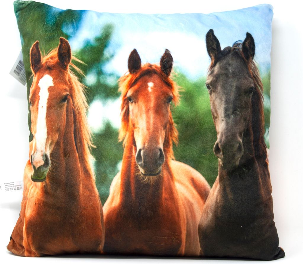Stoffkissen 35x35 cm mit beidseitigem Pferde-Motiv