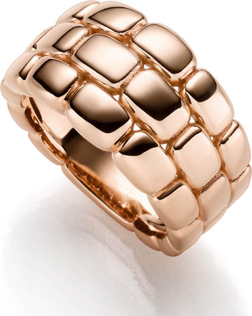 Ring Fingerring mit Muster 585 Gold Rotgold glänzend Breite 13mm, Ringgröße:Innenumfang 58mm Ø18.5mm