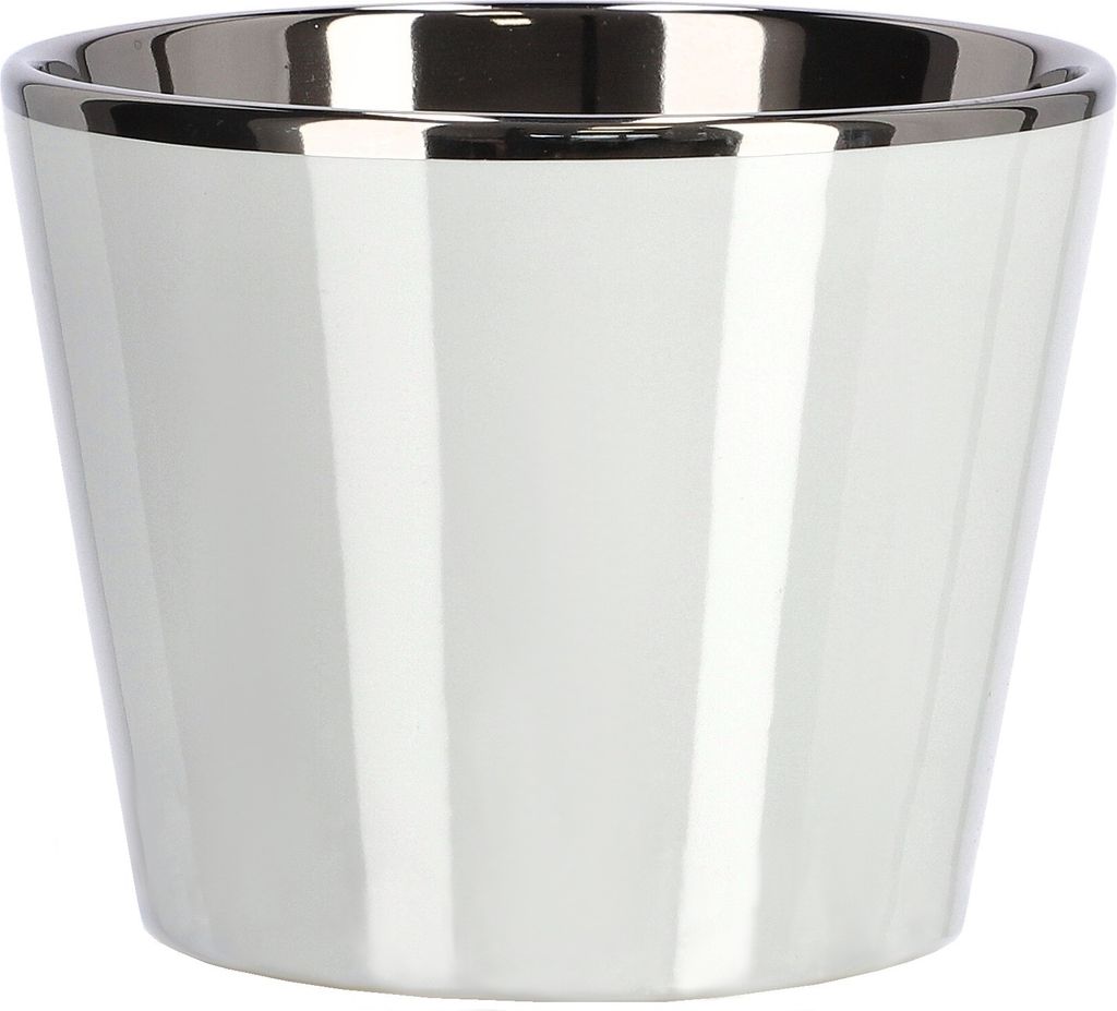 KOTARBAU® Kleiner Keramik-Blumentopf ⌀ 11 cm Glasiert Weiß Produktbild 