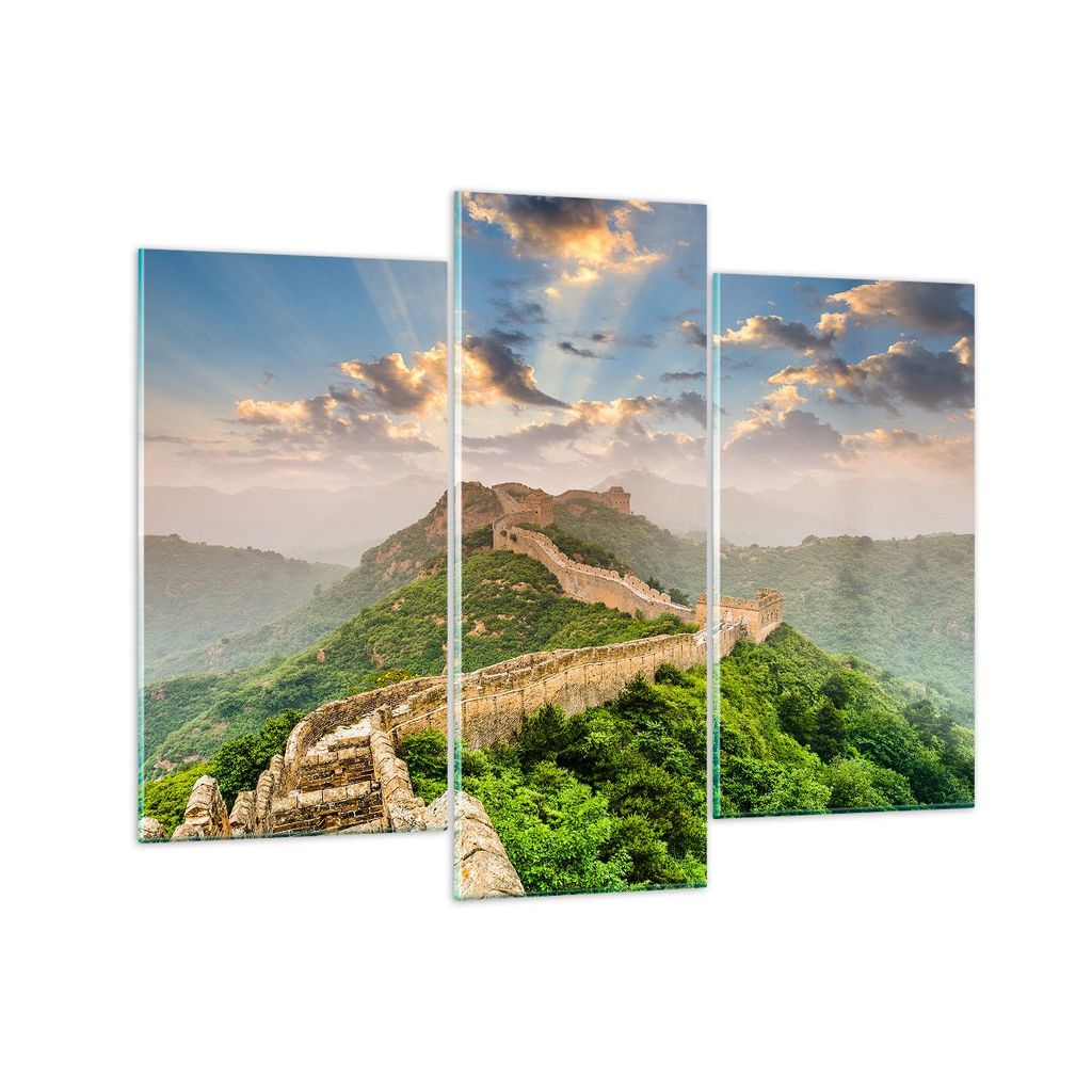 Bilder auf glas - Wand Berg asiatisch china - 130x100cm - Glasbilder - Wandbilder - Kunstdruck - zum Aufhängen bereit - Wanddekoration aus Glas - ...