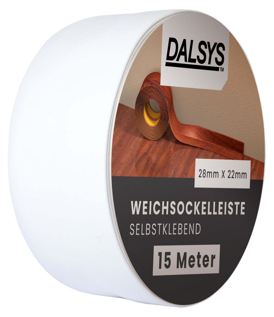 Dalsys Weichsockelleiste selbstklebend 15m Weiß - Flexible Produktbild 