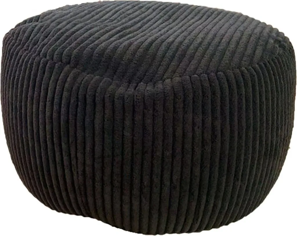 Pouf rond en velours côtelé : repose-pieds bohème pour détente et confort