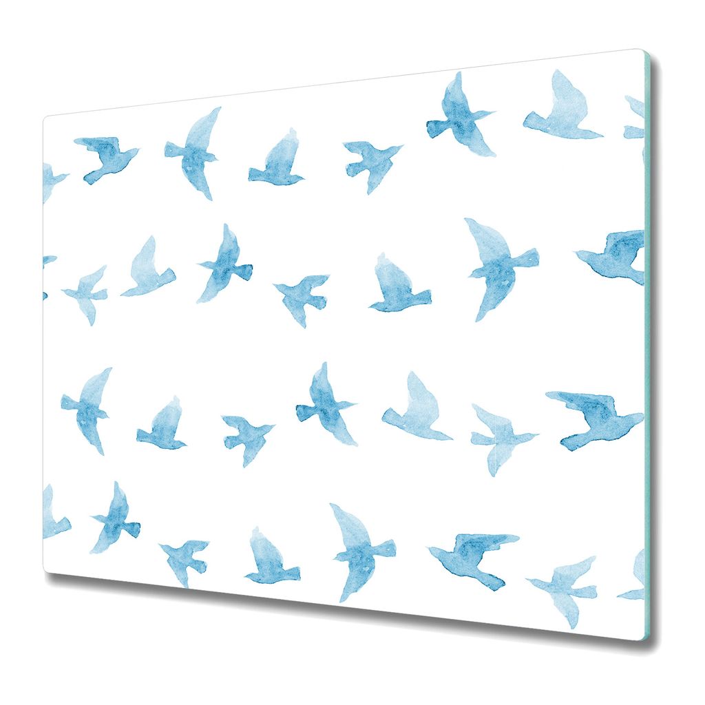 Küchenschneidebrett - Glasschneidebrett - Herdabdeckung - 60x52 - Fliegende Vögel