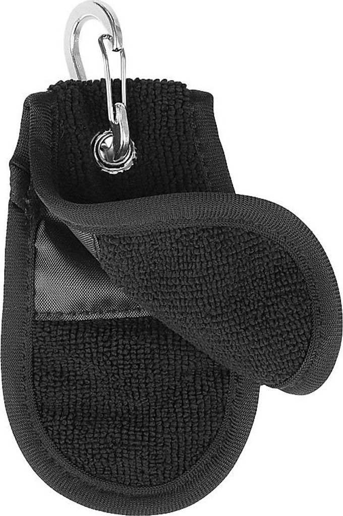 INF Golfball Reinigungstuch aus Baumwollfrottee mit Metallhaken für unterwegs 1 Stück