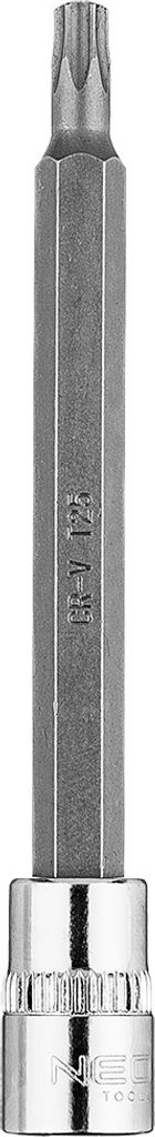 NEO TOOLS TORX-Einsatz mit Aufnahme Bit auf 1/4"-Nuss, Steckdose, Sockel, lang, 87 mm, Chrom-Vanadium-Stahl, erhältlich in vielen Varianten, Stern...