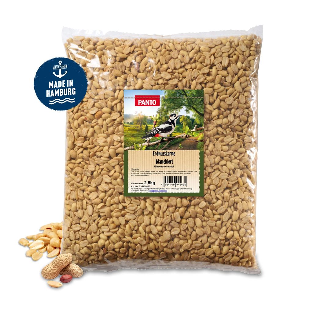PANTO Erdnusskerne blanchiert 2,5kg - Für Wildvögel Produktbild 