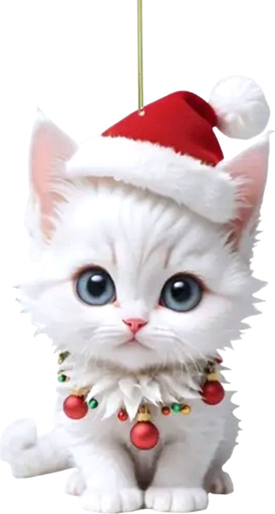 Katze Kätzchen Anhänger mit Hut Auto Rückspiegel Hängende Ornament Dekor Acryl Cartoon Auto Innen Dekoration Weihnachten Geschenk