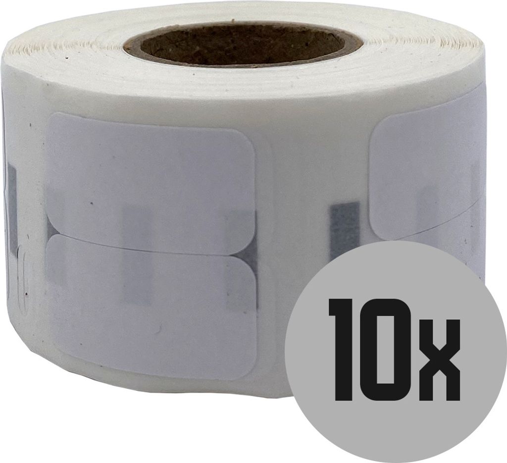 DULA Labels - Kompatibel mit Dymo 11353 / S0722530 - Abnehmbar - Weiß - Kleine multifunktionale Etiketten - 10 Rollen - 13 x 25 mm - 1000 Etikette...
